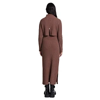 Rage Ribbed Wool Midi Dress & Sweater Set