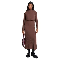 Rage Ribbed Wool Midi Dress & Sweater Set