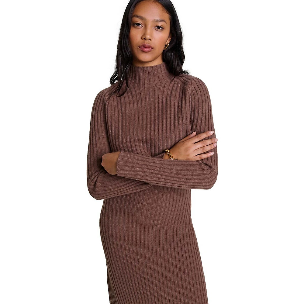 Rage Ribbed Wool Midi Dress & Sweater Set