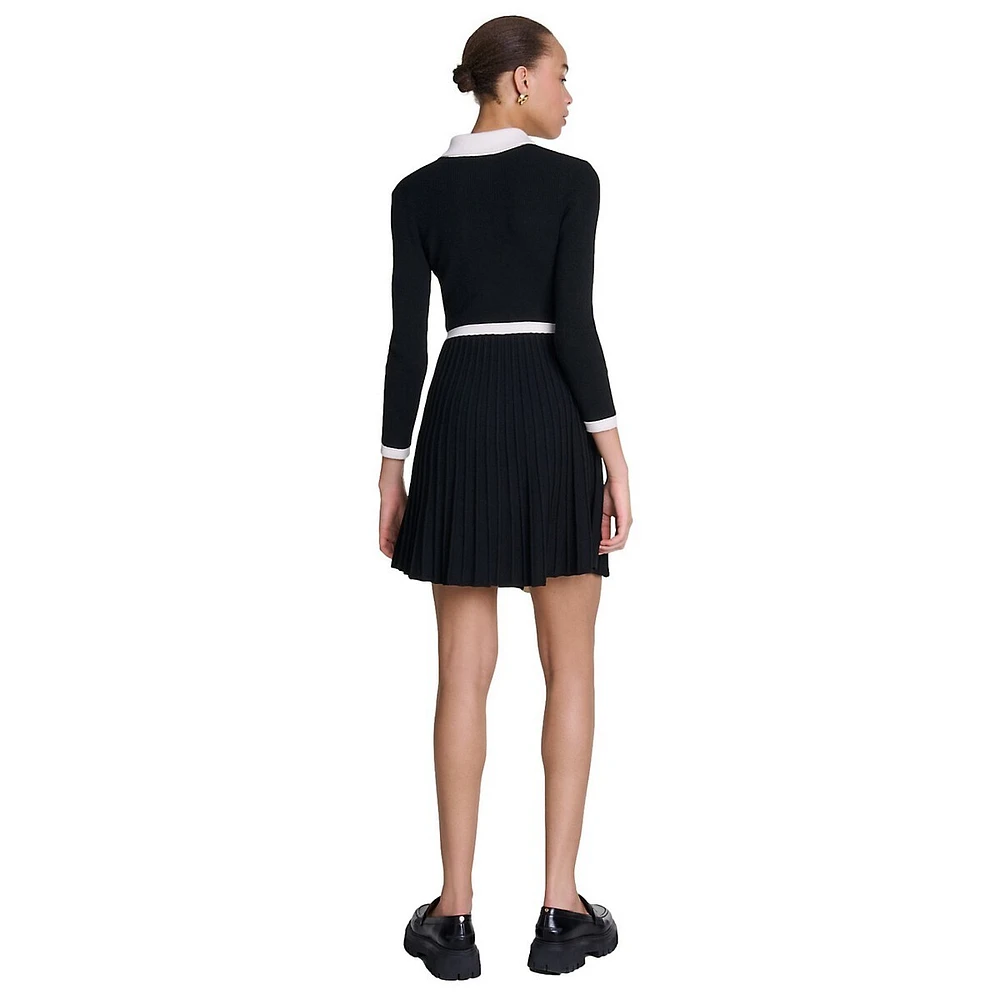 Redou Contrast-Trim Mini Shirt Dress