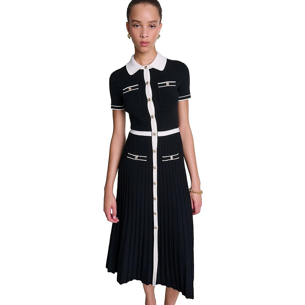 Redouane Contrast-Trim Midi Shirt Dress