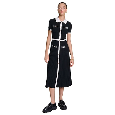 Redouane Contrast-Trim Midi Shirt Dress