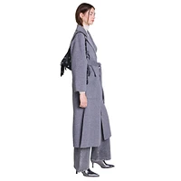 Giny Wool-Blend Notch Wrap Coat