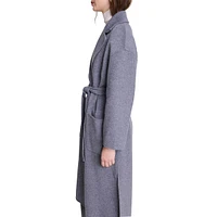 Giny Wool-Blend Notch Wrap Coat