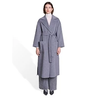 Giny Wool-Blend Notch Wrap Coat