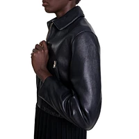 Basaly Cropped Leather Jacket