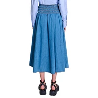 Junim Smoked Denim Midi Skirt