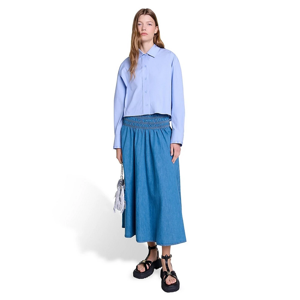 Junim Smoked Denim Midi Skirt