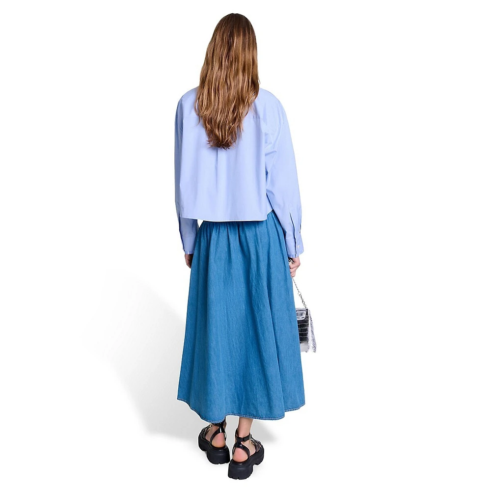 Junim Smoked Denim Midi Skirt