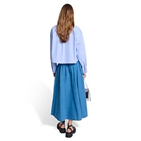 Junim Smoked Denim Midi Skirt