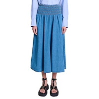 Junim Smoked Denim Midi Skirt