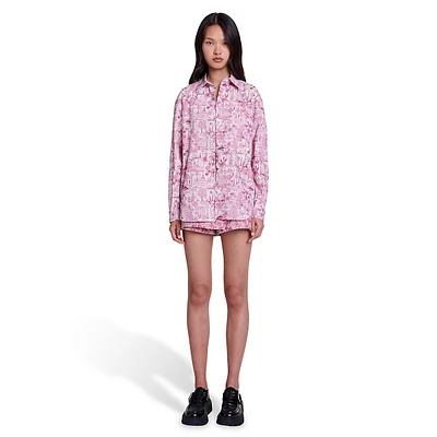 Cipunano Oversized Patterned Poplin Shirt