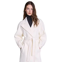 Gimajy Wool-Blend Notch Wrap Coat