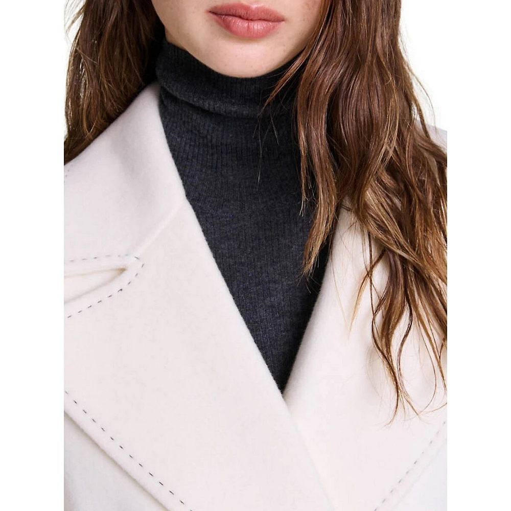 Gimajy Wool-Blend Notch Wrap Coat