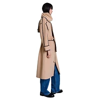 Scarf-Neck Wool-Blend Coat