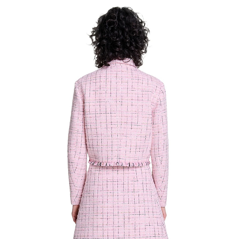 Villoxia Short Lurex Tweed Blazer