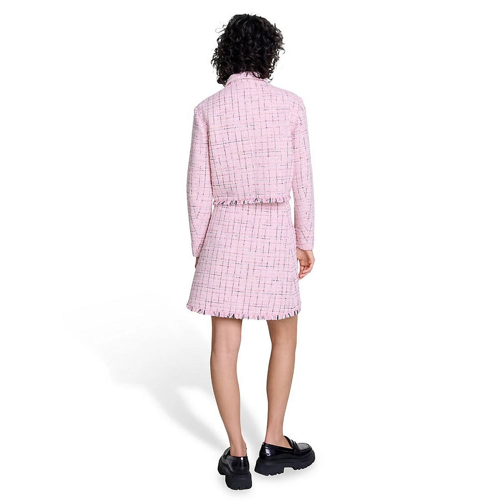 Villoxia Short Lurex Tweed Blazer