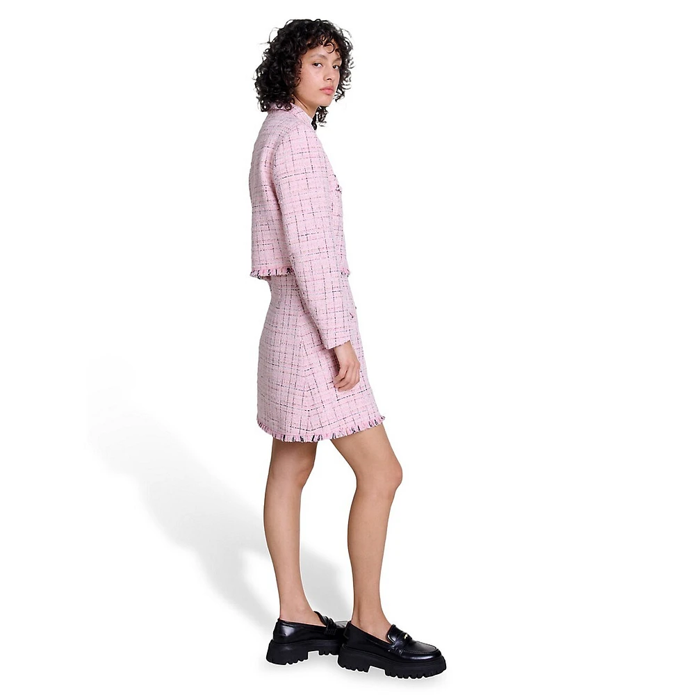 Villoxia Short Lurex Tweed Blazer