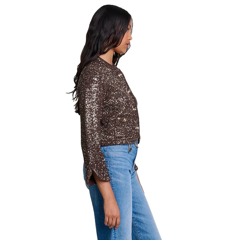 Maillette Sequin Knit Cardigan