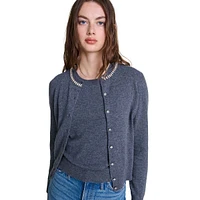 Myperlset Wool-Cashmere Necklace Cardigan