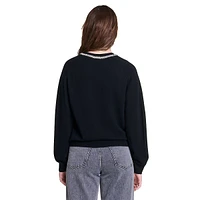 Milenevy Rhinestone-Trim Wool & Cashmere Sweater