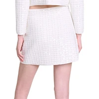 Jirtaly Sequin-Knit Mini Skirt