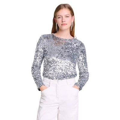 Livka Metallic Sequin Top