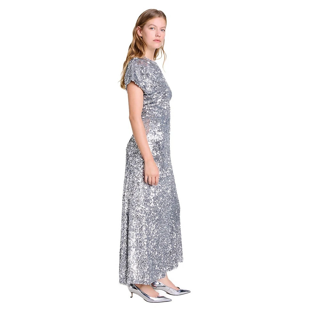 Rivka Metallic Sequin Maxi Dress