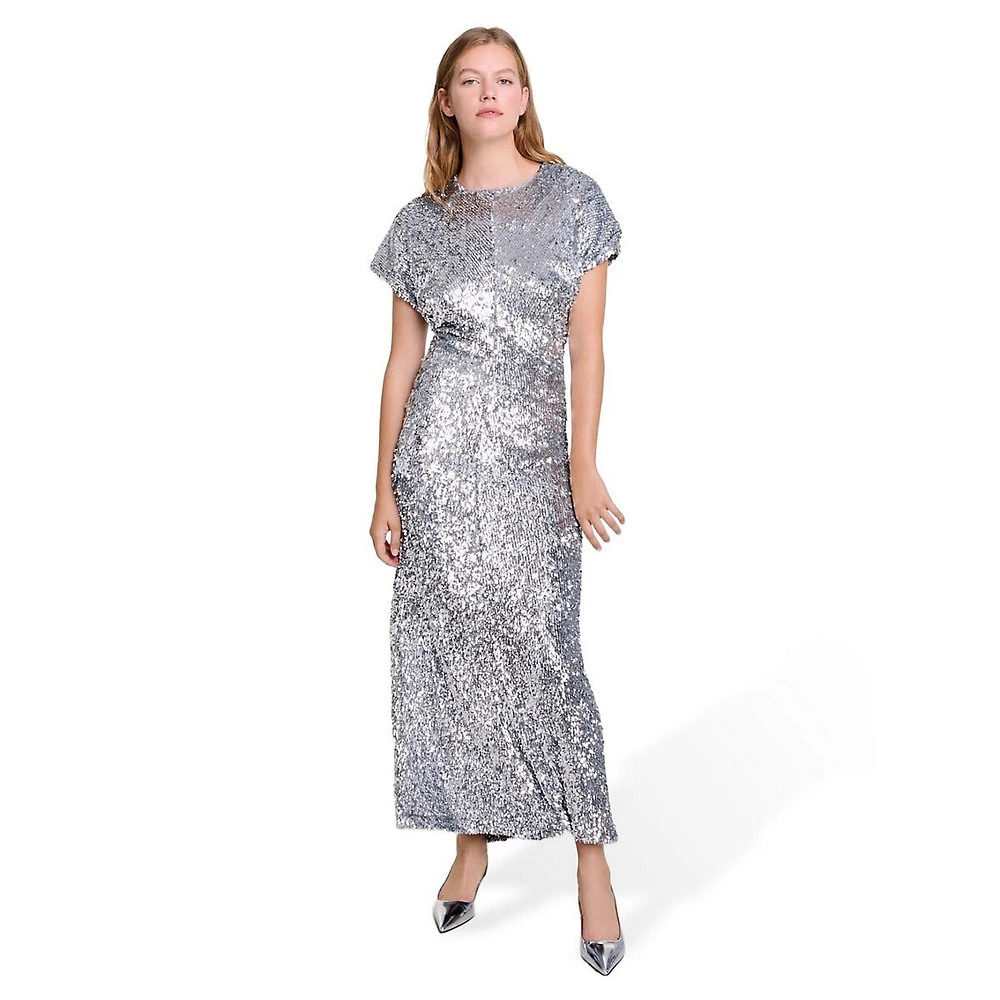 Rivka Metallic Sequin Maxi Dress