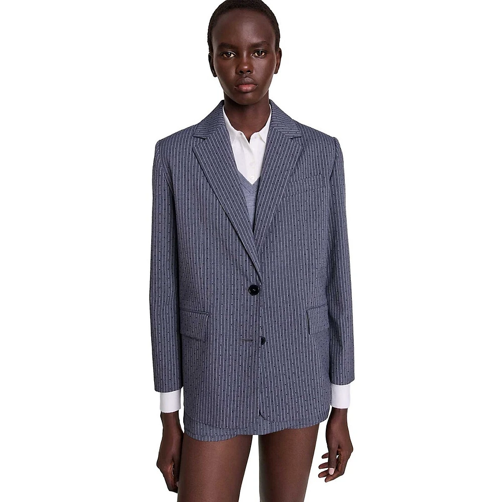 Vernon Dotted Pinstripe Blazer