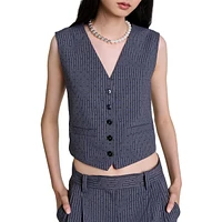 Verny Dotted Pinstripe Vest