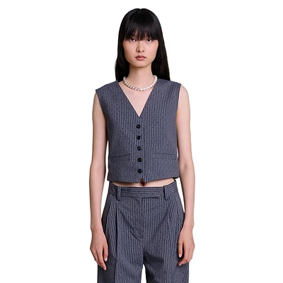 Verny Dotted Pinstripe Vest