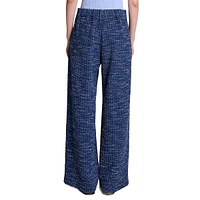 Pillocy Wide-Leg Metallic Tweed Pants