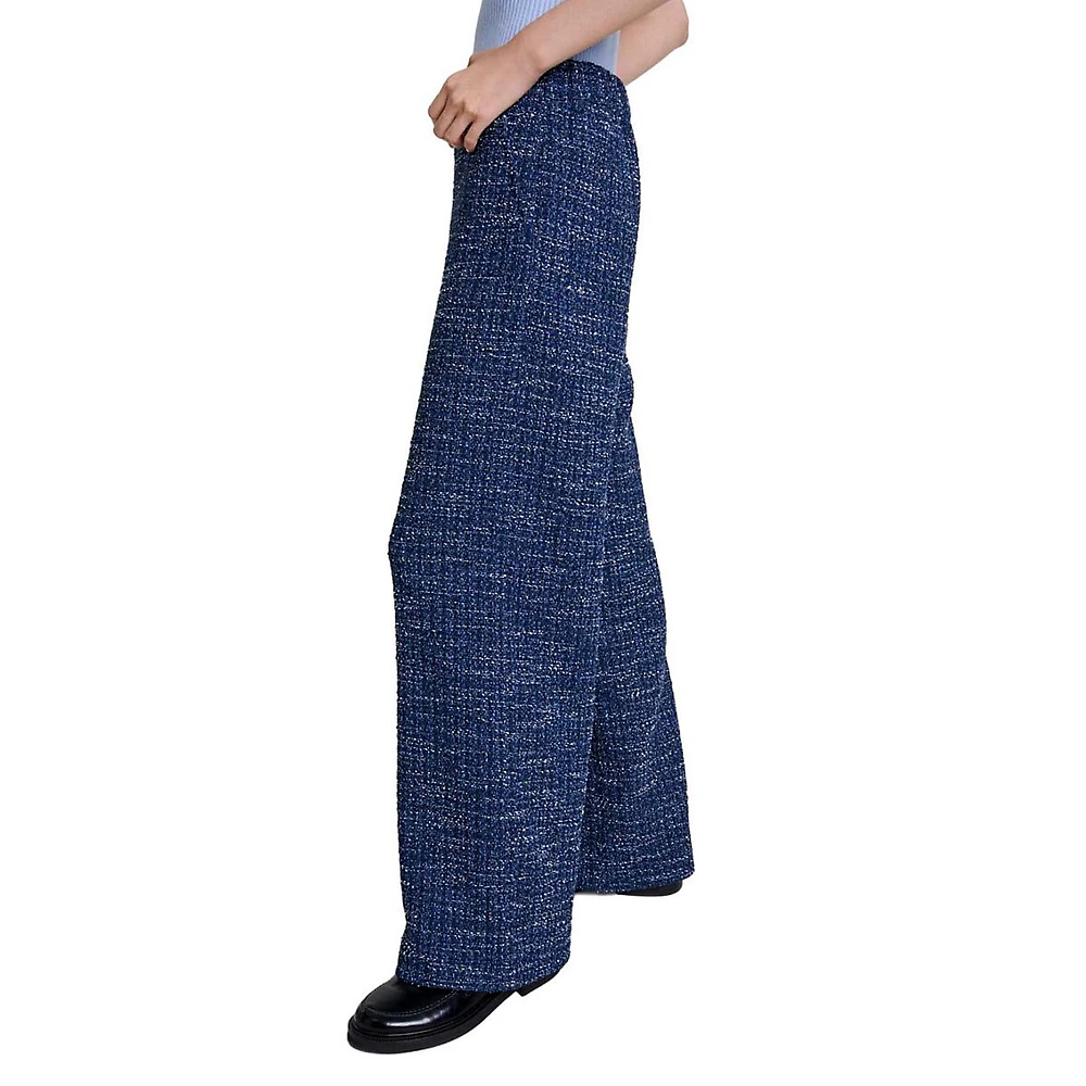 Pantalon large en tweed métallisé Pillocy