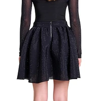 Joyalstrassi Beaded Sequin Illusion Mini Skirt