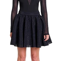 Joyalstrassi Beaded Sequin Illusion Mini Skirt