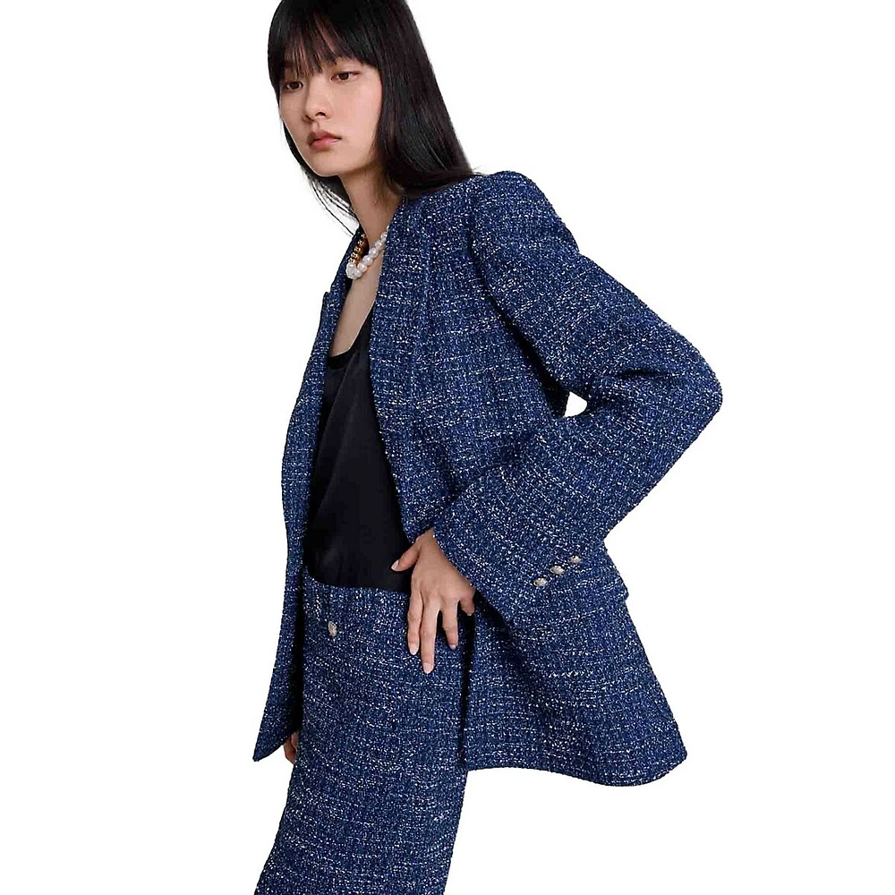 Volicy Metallic Tweed Blazer