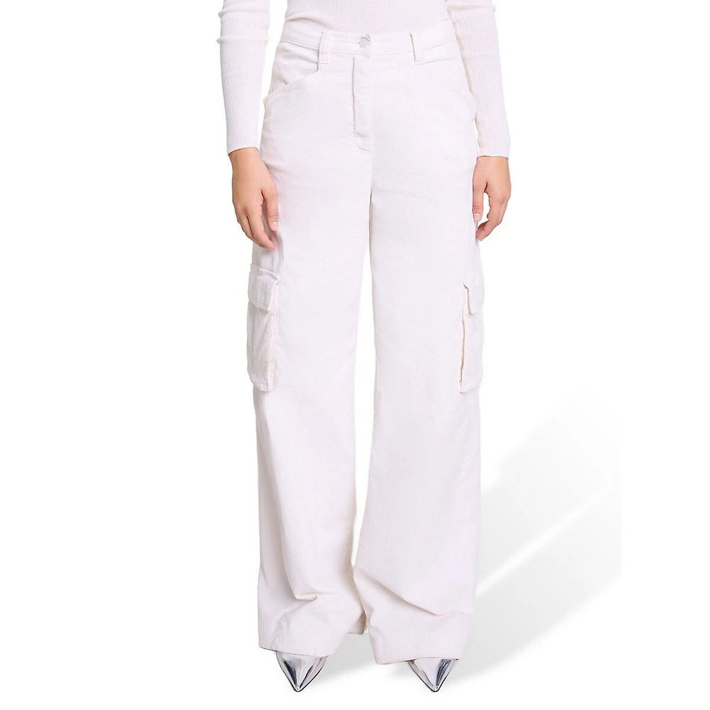 Pelpet Wide-Leg Corduroy Cargo Pants