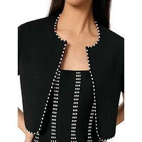 Musselier Contrast-Trim Bolero-Style Cardigan