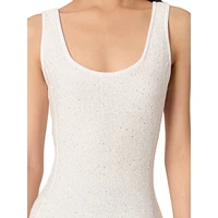 Russel Sequin-Knit Sleeveless Fit-&-Flare Dress