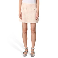 Jartingal Jewelled Sequin-Tweed Check Mini Skirt