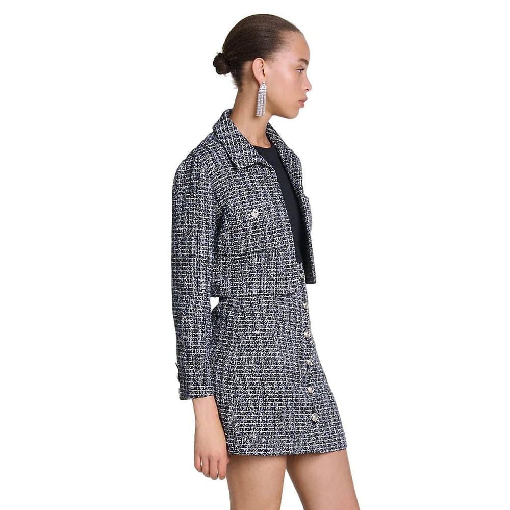 2-Piece Tweed Jacket & Dress Set