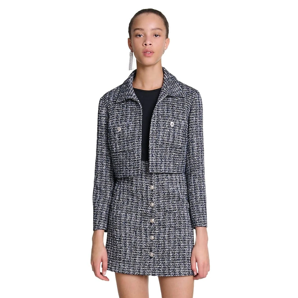 2-Piece Tweed Jacket & Dress Set