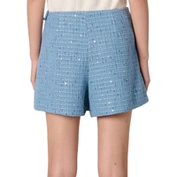 Ilya Sequin Tweed Skort