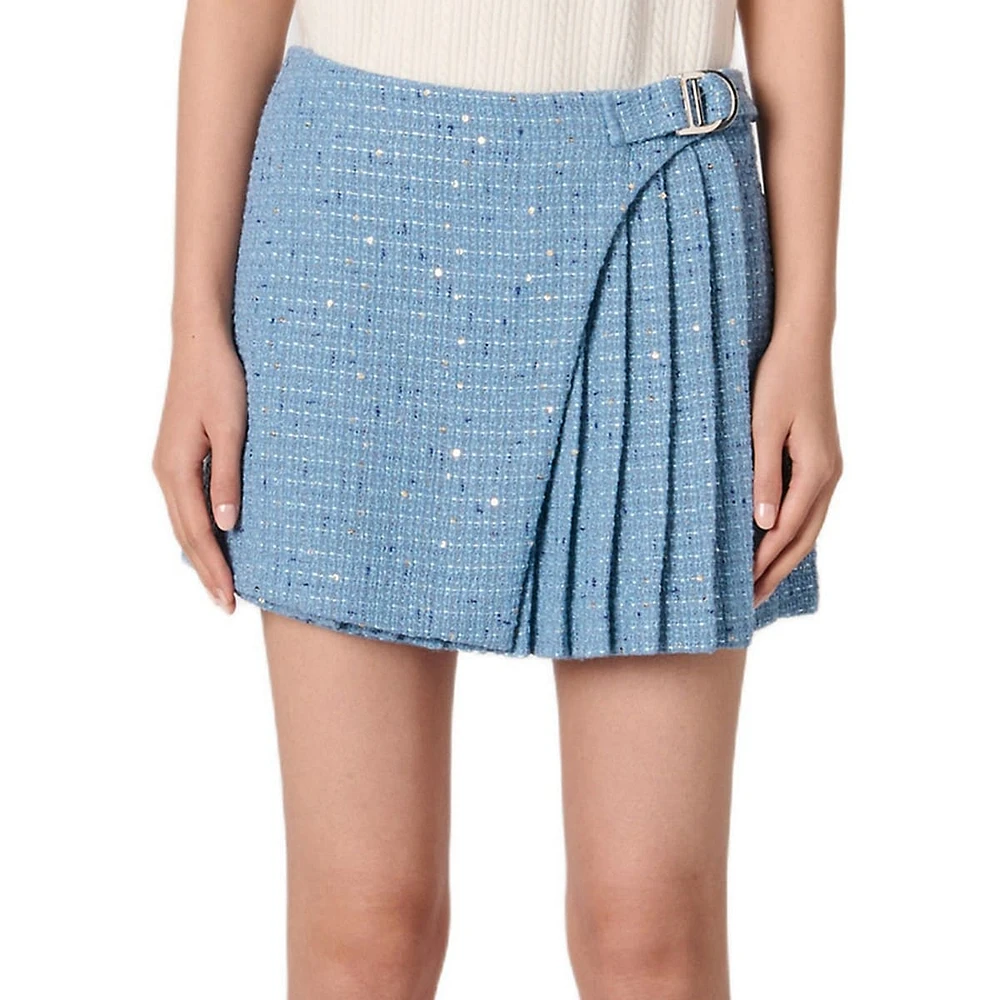 Ilya Sequin Tweed Skort