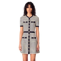 Rirolls Short-Sleeve Striped Ribbed Mini Dress