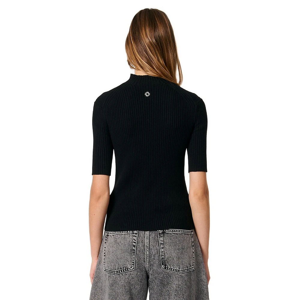 Maude Rib Short-Sleeve Sweater