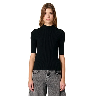 Maude Rib Short-Sleeve Sweater