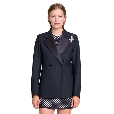 Vitelle Oversized Brooch Blazer