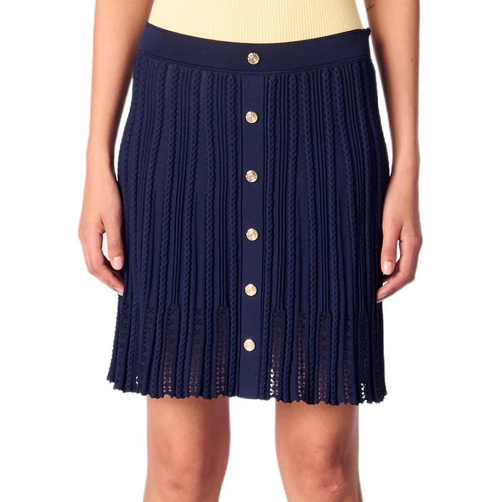 Jitoura Pointelle-Stitch Skirt